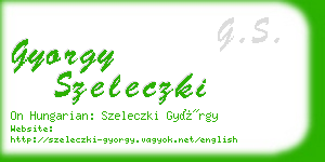 gyorgy szeleczki business card